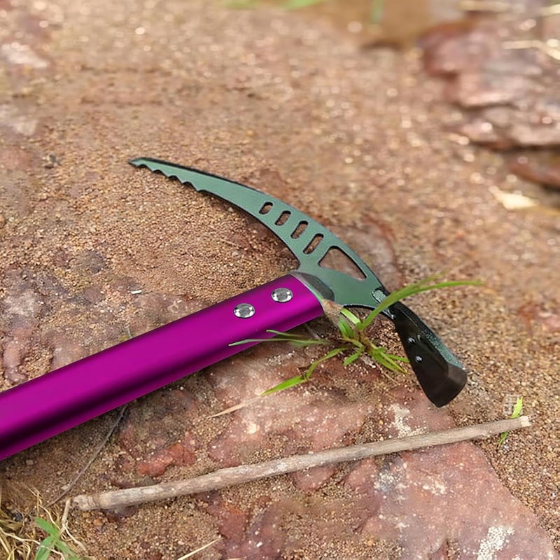Bobillow Outdoor Camping Ice Axe Walking Pick for Camping Aluminum Alloy Mountaineering Axe Glacier Climbing Tool Lightweight Design,70 Cm (Pink) - Image 3